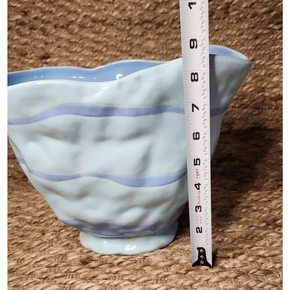 Vintage Côte d'Azur Blue Ceramic Planter Vase Centerpiece Home Decor
